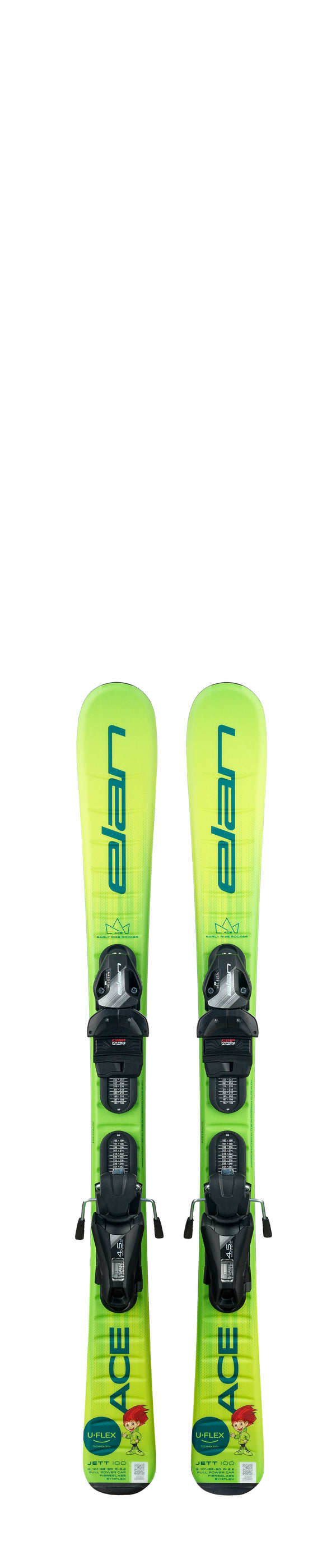 Elan Jett Jr + EL 4.5 Binding System - Kids' 2025 | Revolutionary Junior Skis with U-Flex Technology for Accelerated Learning and Flexibility