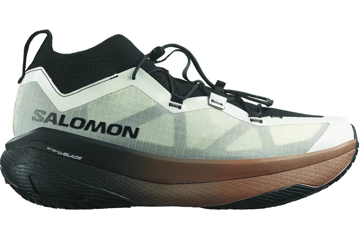 Salomon GRVL Concept gravel running shoe in VANILLA ICE/BLACK/BURRO - side view