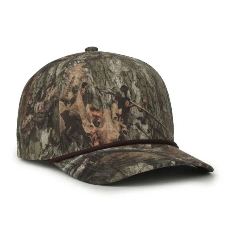 Outdoor Cap 551 Camo Perforated 5-Panel Trucker Hat – High Crown, Structured Polyester Camo Cap with Moisture-Wicking Sweatband