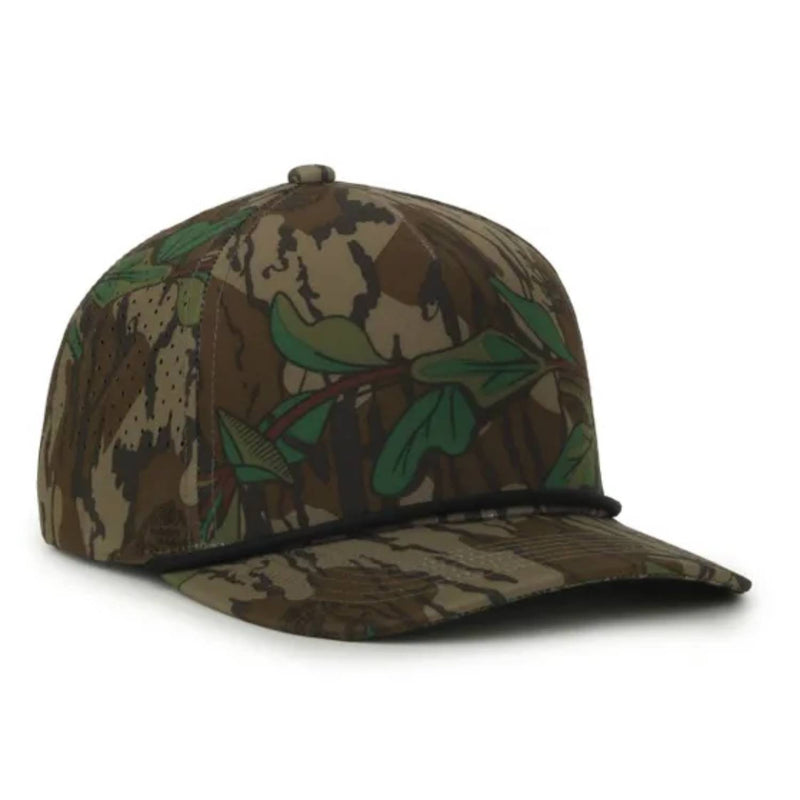 Outdoor Cap 551 Camo Perforated 5-Panel Trucker Hat – High Crown, Structured Polyester Camo Cap with Moisture-Wicking Sweatband