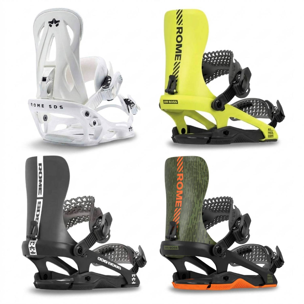 Rome 390 Boss High Back Rotation & Adjustable Baseplate Snowboard Bindings