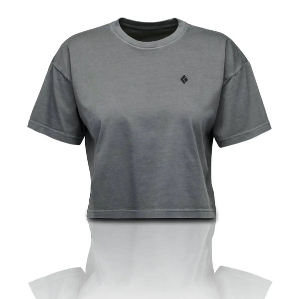 Black Diamond Women's Diamond Crop Short Sleeve T-Shirt – 100% Organic Cotton, Relaxed Fit Everyday Tee