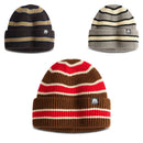 Autumn Slacker Beanie – Three-Color Stripe