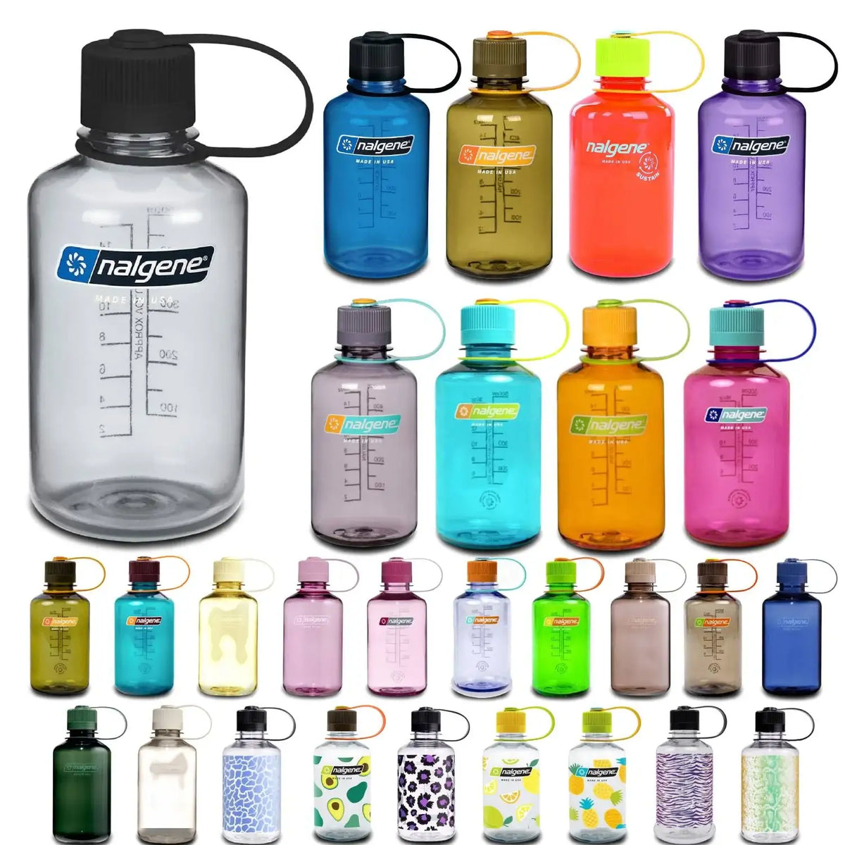 Nalgene Narrow Mouth 16oz Tritan Plastic Water Bottle, 16 Ounce Bottle