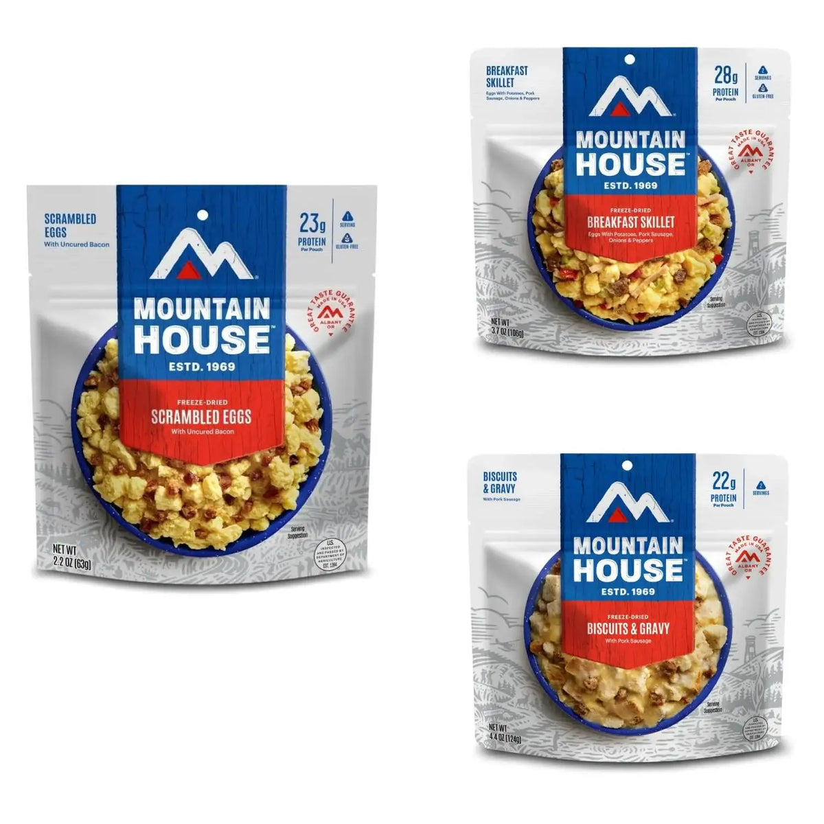 Mountain House Breakfast Skillet | Freeze-Dried Meal with Hash Browns, Sausage, Veggies & Scrambled Eggs | High-Protein Camping & Emergency Food