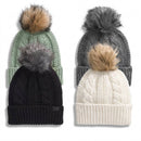 The North Face Oh Mega Fur Pom Beanie | Cozy Chunky Knit Hat with Faux Fur Pom