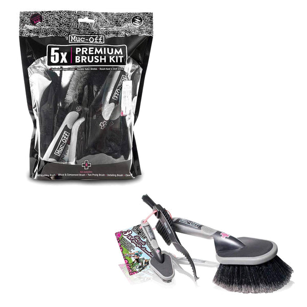 Muc-Off 5-Piece Bike Cleaning Brush Set – Complete Bicycle Cleaning Kit with Storage Bag