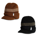 Autumn Visor Beanie – Two-Color Stripe