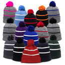 Outdoor Cap KNF-100 Pom Watch Cap Beanie – Acrylic Knit with Fleece Lining & Jacquard Stripes