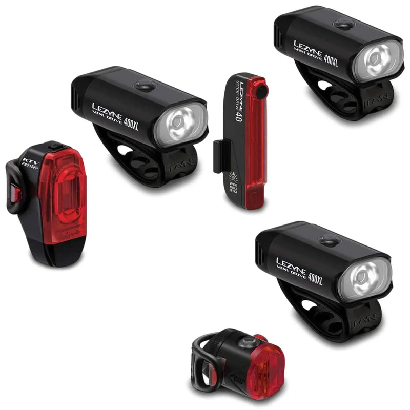 Lezyne, Mini Drive 400XL/ KTV Drive Pro+, Light, Set, Black