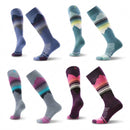 Smartwool Women's Ski Targeted Cushion Pattern Over The Calf Socks | Combine Style and Comfort: High-Performance Socks for Skiing with Bold Design