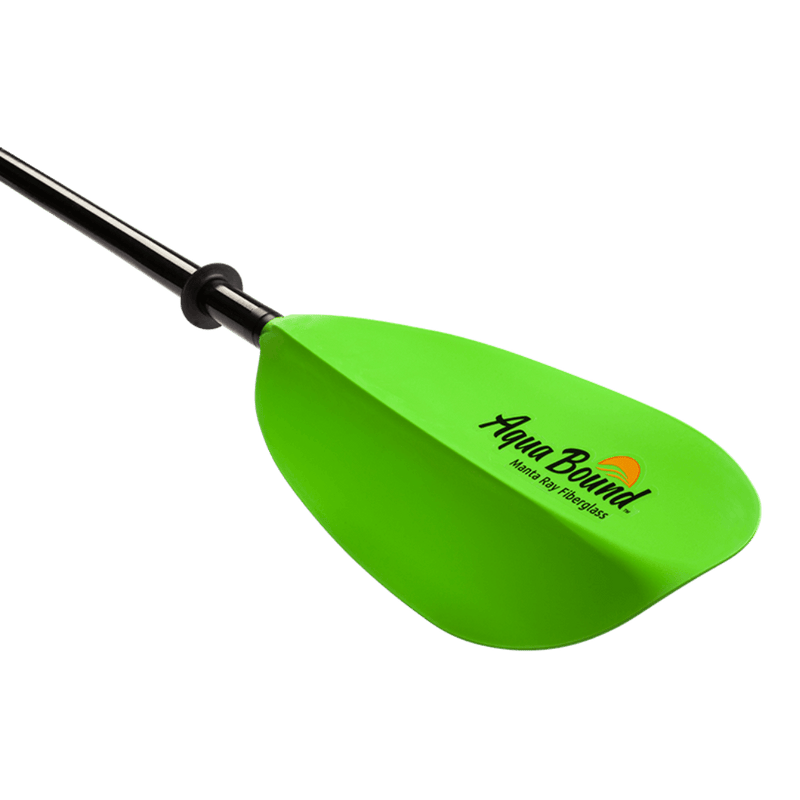 Aquabound Manta Ray Fiberglass 2pc Snap Button Kayak Paddle Electric Green 235 - Aquabound - Ridge & River