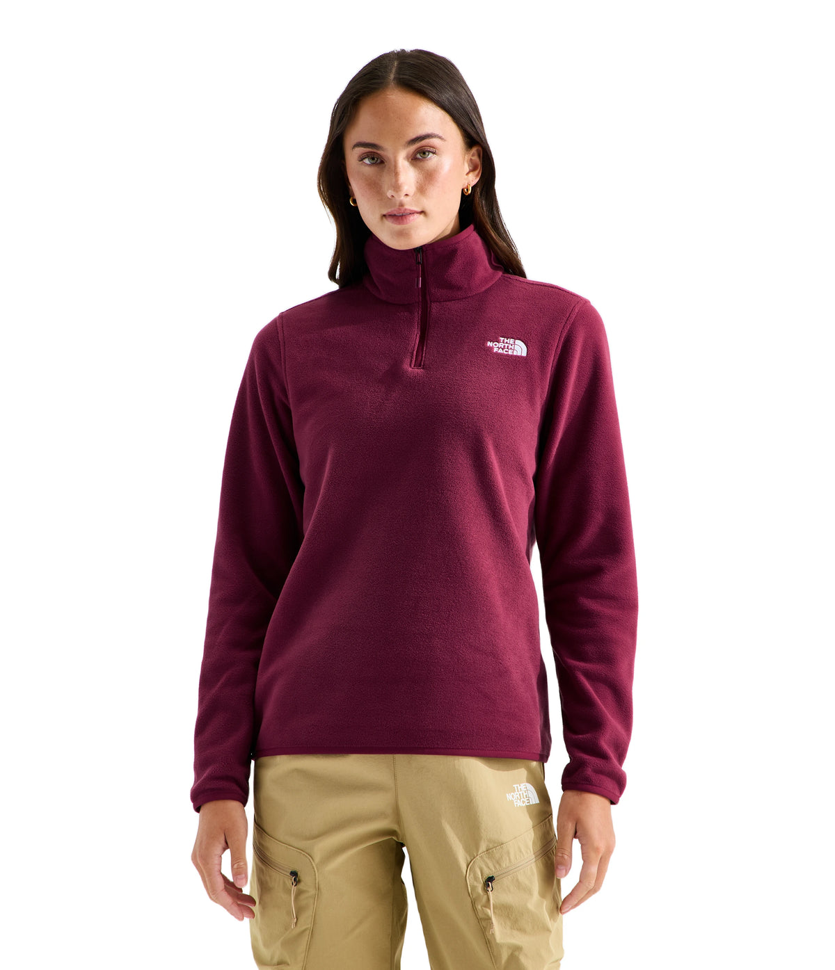 The North Face Glacier ¼ Zip Fleece - Women's - BURGUNDY CRUSH