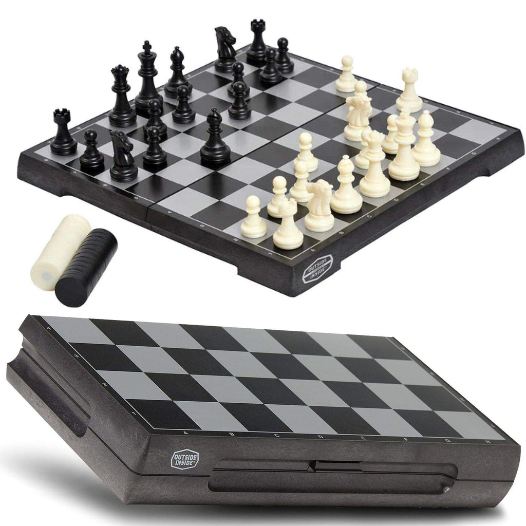 El Ridge Checkers GSI Outdoors Outside Inside Travel Basecamp Magnetic Chess/Checkers ...