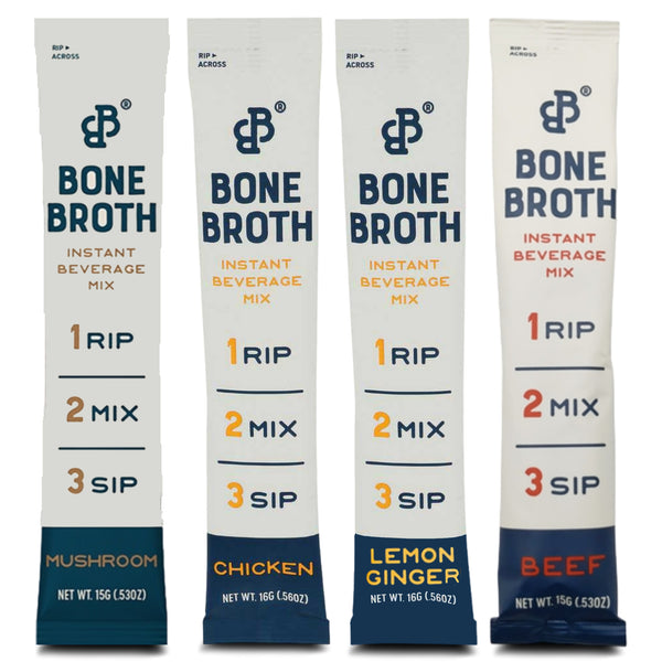 Bare Bones Bone Broth Instant Powdered Mix 10g Protein 15g Sticks