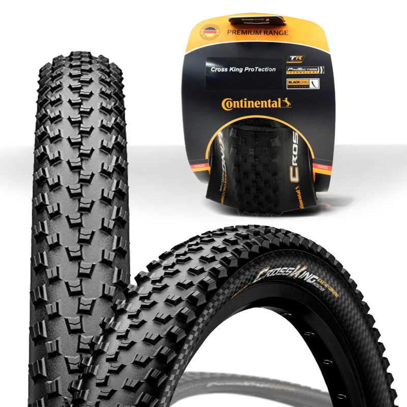 Continental Cross King Mountain Bike ProTection Tire - Black Chili, Tubeless, Folding Handmade MTB Performance Tire (26", 27.5", 29")
