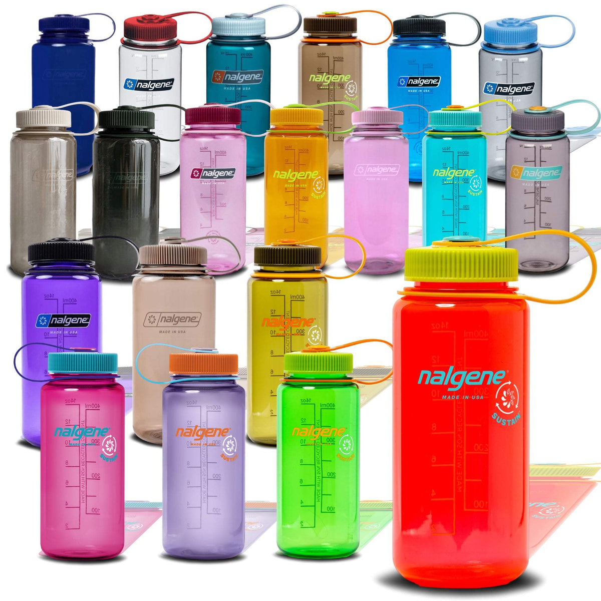 Nalgene Sustain Tritan Wide Mouth Plastic Water Bottle, 16oz
