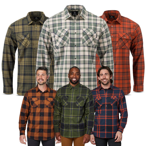 FlyLow Men's Handlebar Temperature Regulating Midlayer Tech Flannel