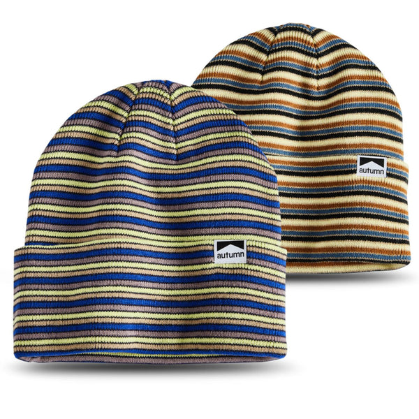 Autumn Mixed Stripe Beanie - Mountain-Ready Style, All Day Warmth