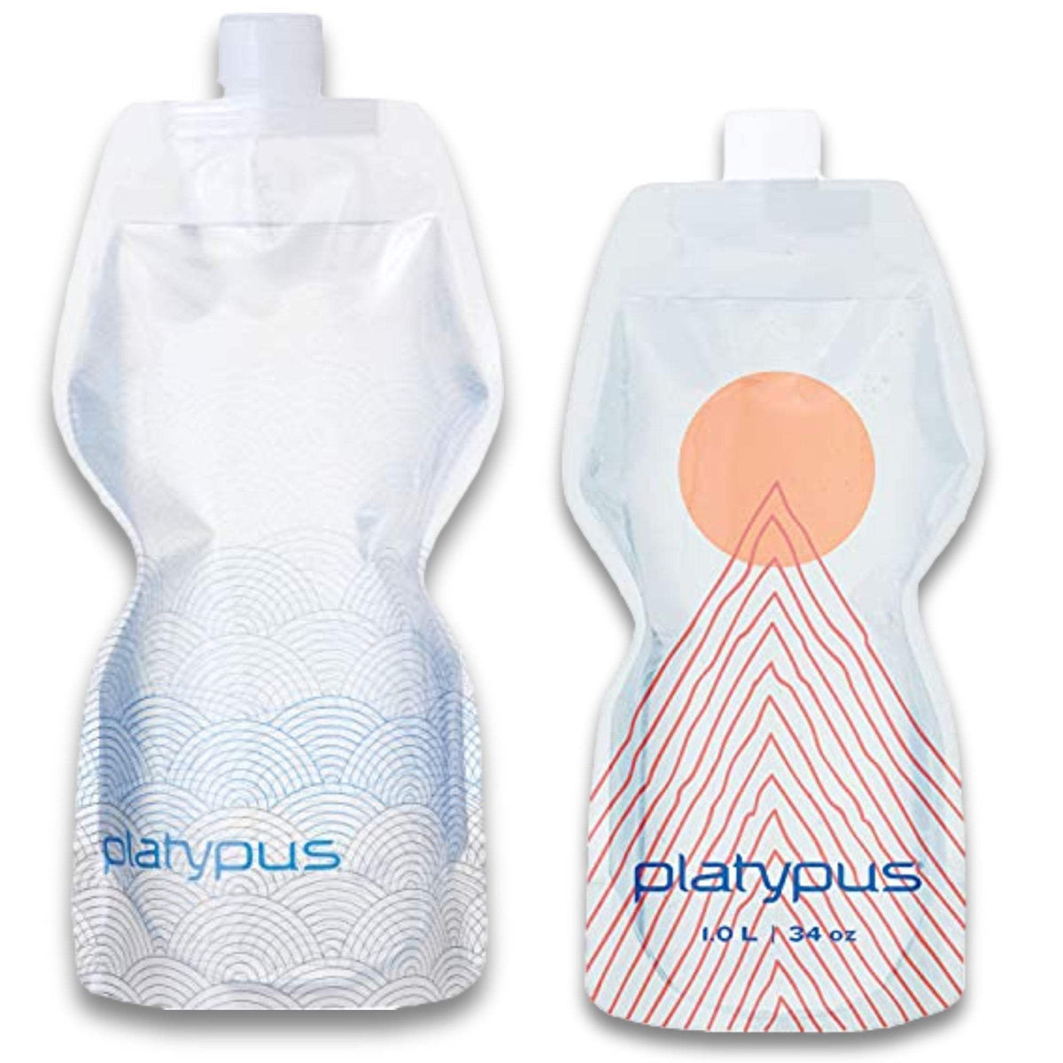 Platypus SoftBottle Flexible Water Bottle with Closure Cap, Platy Logo, 1.0-Liter