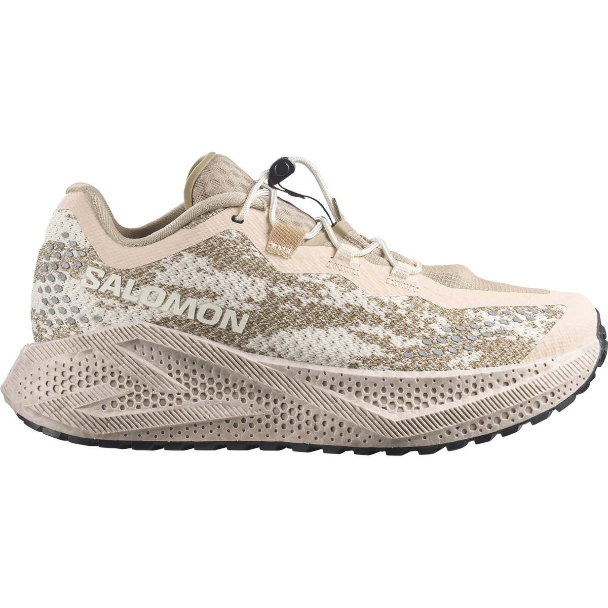 Salomon Aero Glide 4 GRVL women's gravel running shoe in Tapioca/Desert Tan/Burro