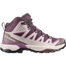 Salomon X Ultra 360 Edge Mid Gore-Tex women's hiking boot in HUCKLEBERRY/SILVER CLOUD/CONCORD GRAPE - side view