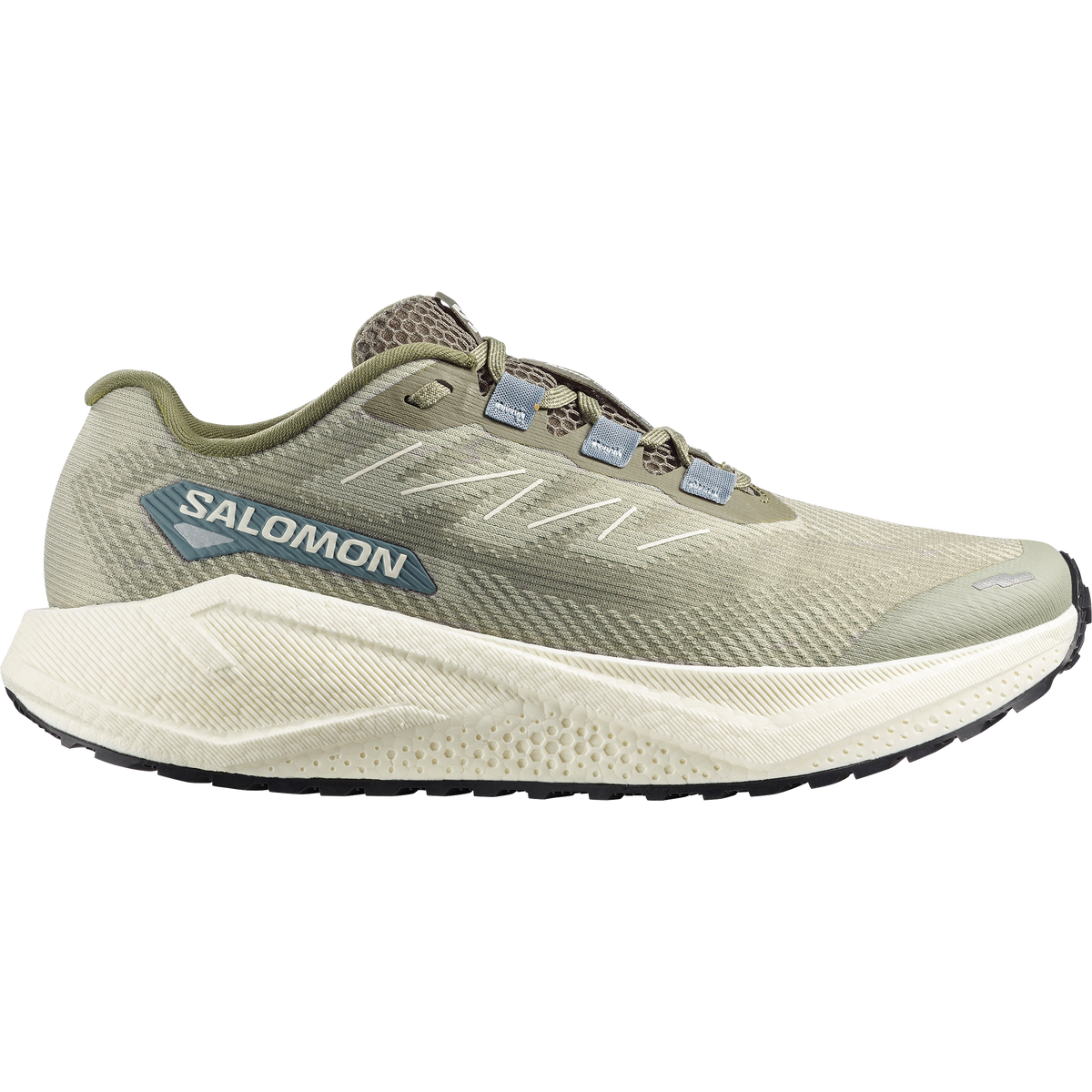 Salomon Aero Blaze 3 GRVL men's gravel running shoe in TEA/VANILLA ICE/DEEP LICHEN GREEN
