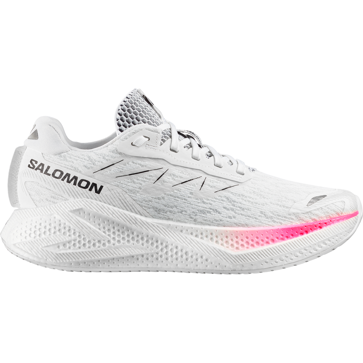 Salomon Aero Glide 4 men's road running shoe in White/White/Black