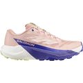 Salomon Pulsar women's trail running shoe in SHADOW GRAY/DEEP BLUE/BUTTERFLY - side view