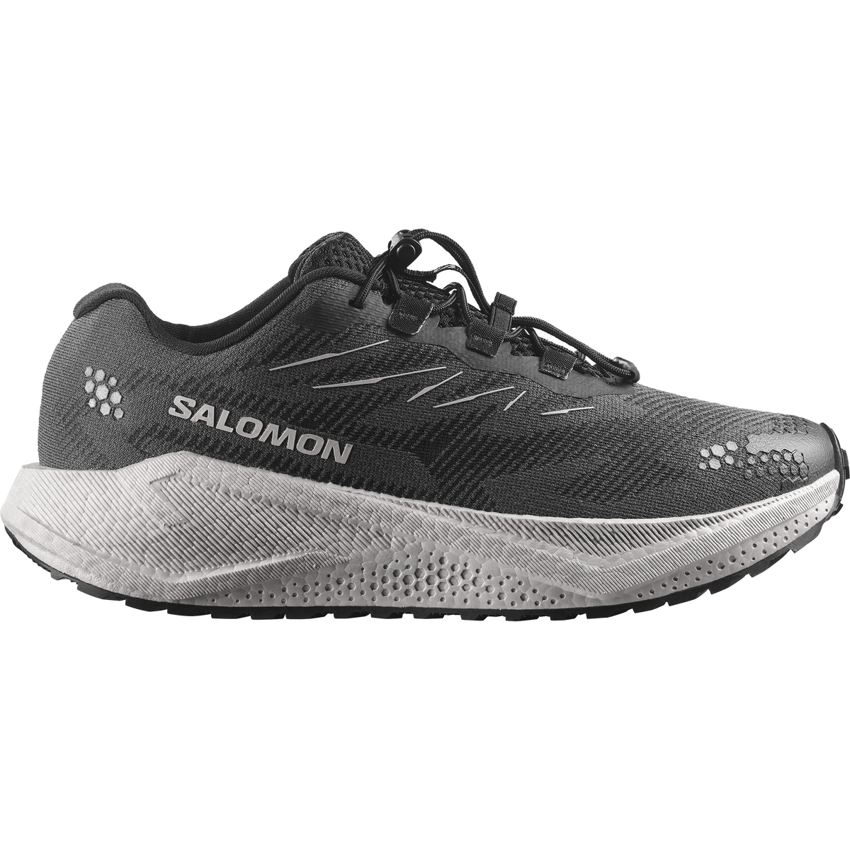 Salomon Aero Blaze 4 GRVL men's gravel running shoe in BLACK/SILVER CLOUD/BLACK