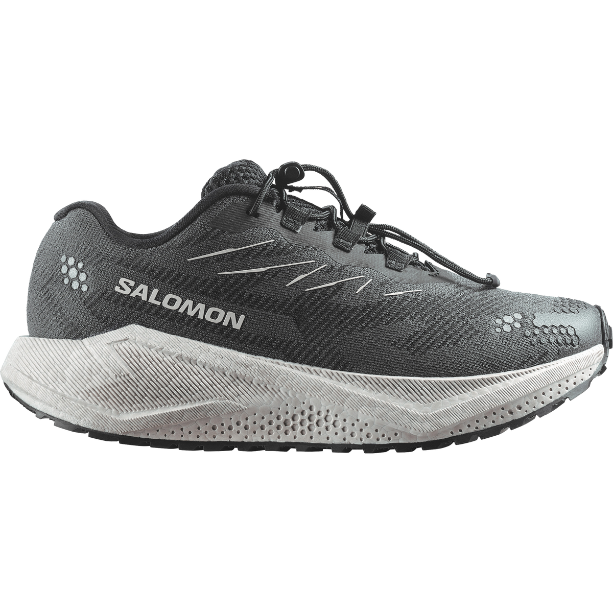 Salomon Aero Blaze 4 GRVL women's gravel running shoe in BLACK/SILVER CLOUD/BLACK