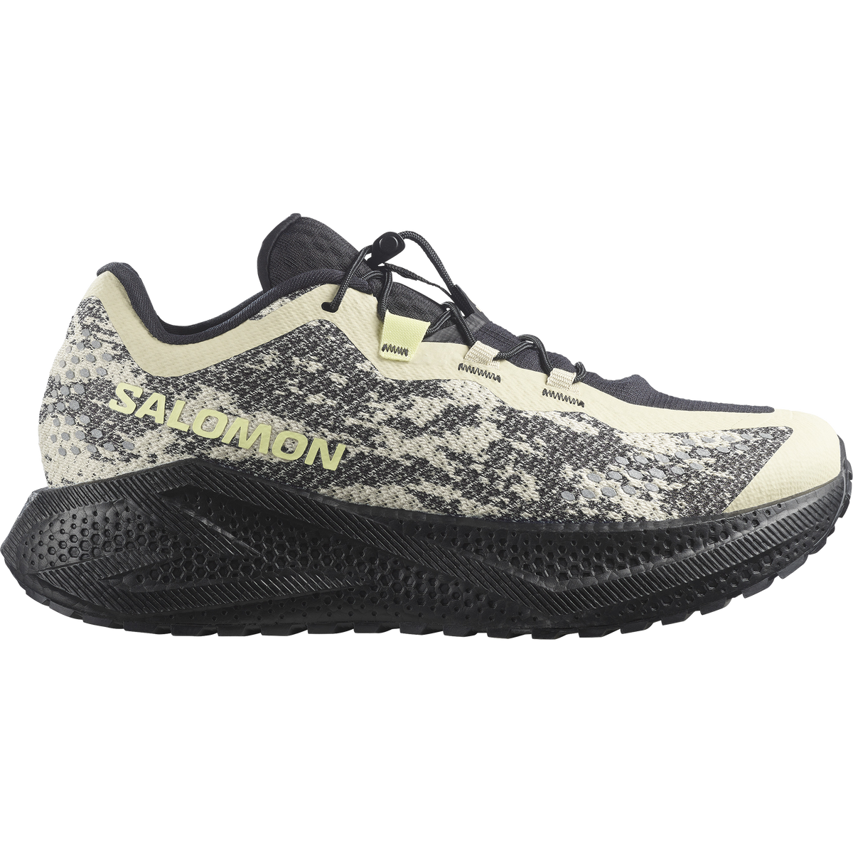 Salomon Aero Glide 4 GRVL men's gravel running shoe in Bog/Black/Sunny Lime