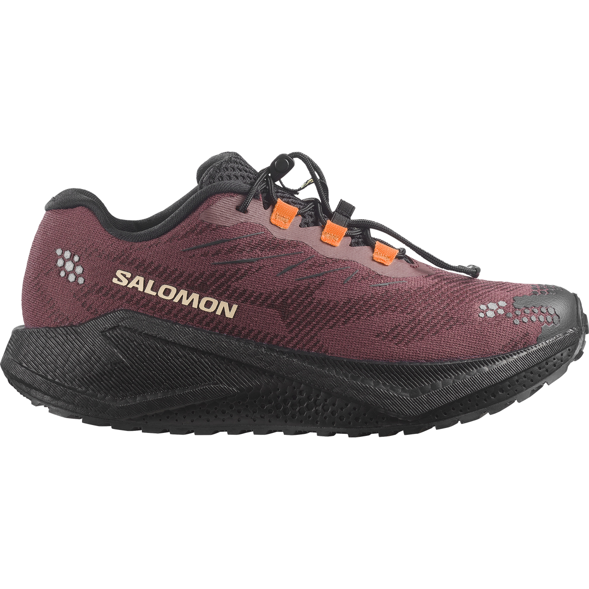 Salomon Aero Blaze 4 GRVL women's gravel running shoe in HUCKLEBERRY/BLACK/LIME CREAM