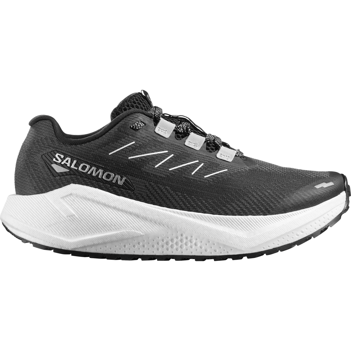 Salomon Aero Blaze 3 GRVL women's gravel running shoe in BLACK/WHITE/FTW SILVER
