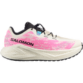 Salomon Aero Glide 4 GRVL men's gravel running shoe in Vanilla Ice/Knockout Pink/Black