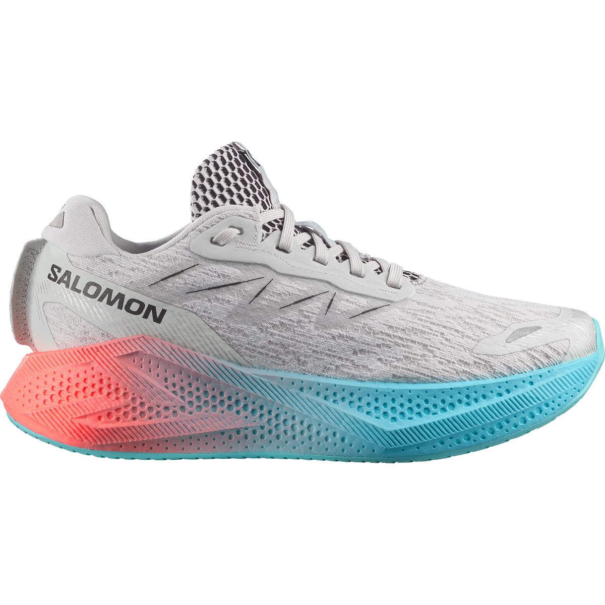 Salomon Aero Glide 4 women's road running shoe in Gray Violet/Ojos Del Salar/Black