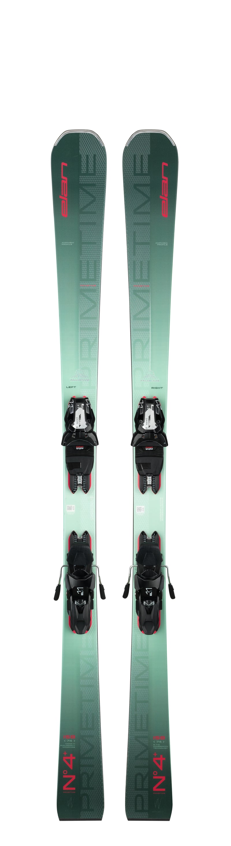 Elan Primetime N°4 Skis + ELX 11.0 Binding System - 2025 | Wide Platform Ski for Women with Exceptional Agility, Support, and Carving Performance