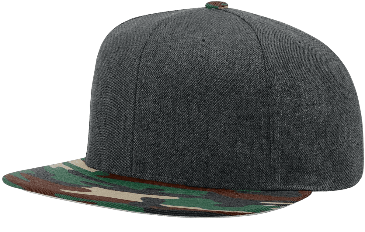 Richardson 510 Flatbill Snapback Cap Wool Blend Hat Hi-Profile Adjustable Snapback