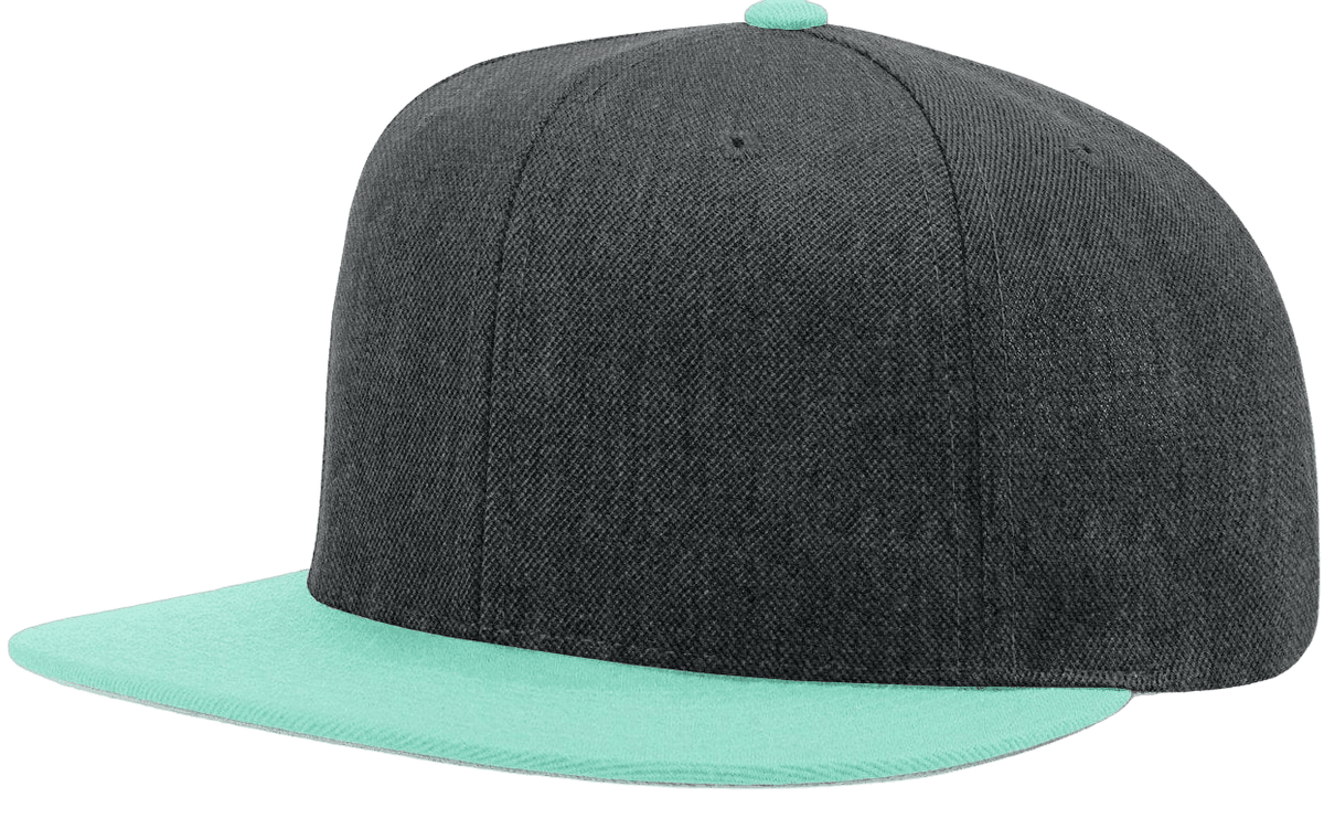Richardson 510 Flatbill Snapback Cap Wool Blend Hat Hi-Profile Adjustable Snapback