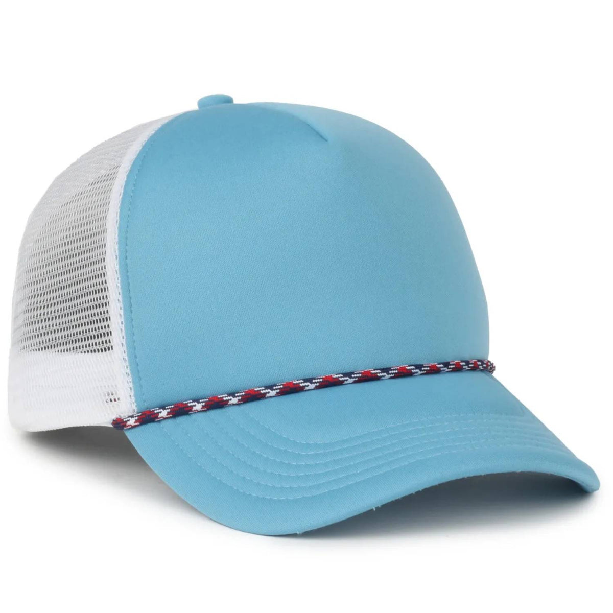 Outdoor Cap Foam 5-Panel Trucker Hat – High Profile Foam Front & Mesh Back with Cord Accent
