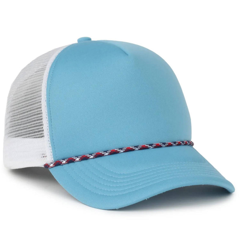 Outdoor Cap Foam 5-Panel Trucker Hat – High Profile Foam Front & Mesh Back with Cord Accent