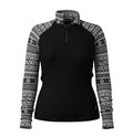 Smartwool Women's Classic Thermal Merino Base Layer 1/4 Zip - Black Fair Isle Fun