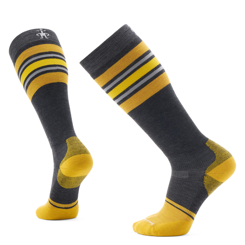 Smartwool Snowboard Targeted Cushion Extra Stretch Stripe Over The Calf Socks | Maximize Your Shred Day: High-Performance Socks for Ultimate Snowboard Comfort