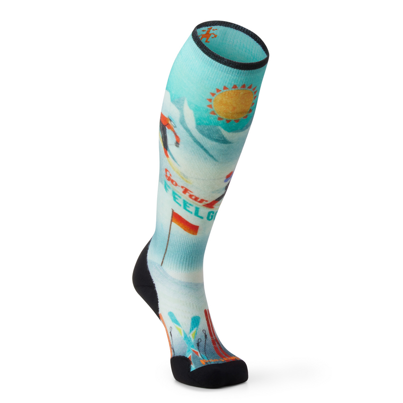 Smartwool Women's Ski Targeted Cushion Snow Bunny Print Over The Calf Socks | Hit the Slopes in Style: Advanced Comfort and Performance with Ski Socks for Women