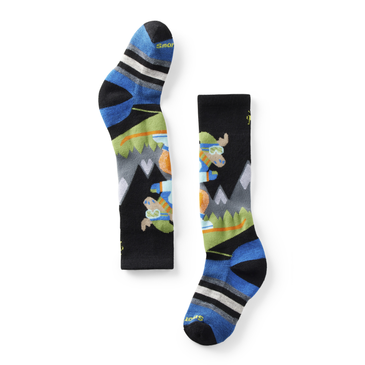 Smartwool Kids' Full Cushion Mountain Moose Pattern Over The Calf Socks | Equip Your Kids for Epic Snow Days: Ultimate Comfort and Style for Winter Sports