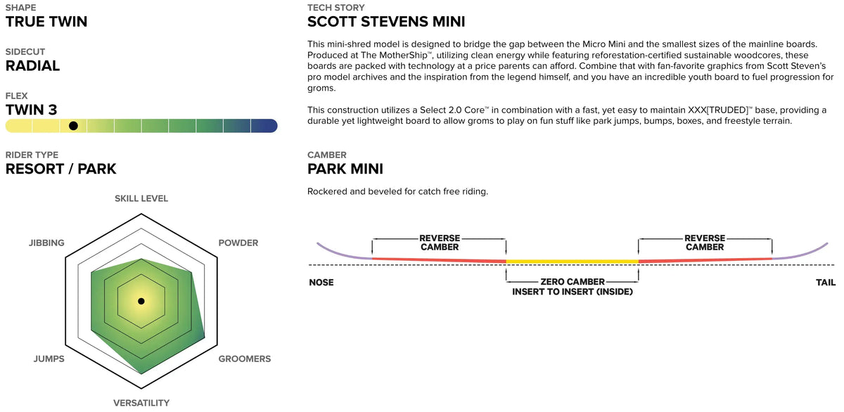 Capita Scott Stevens Mini Snowboard - 2026 | Improves Skills & bring freestyle swag.