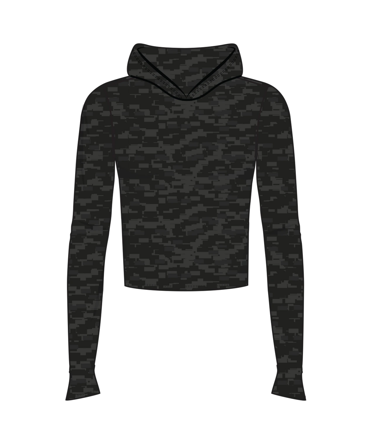 Vuori Long Sleeve Halo Fitted Hoodie Women’s in Black Heather