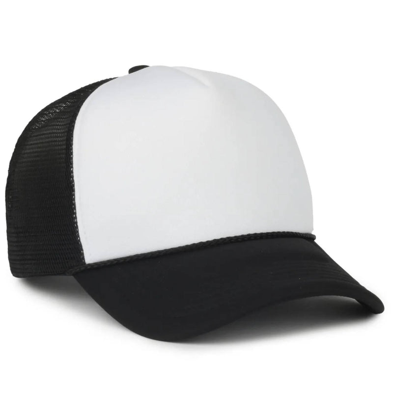 Outdoor Cap Foam 5-Panel Trucker Hat – High Profile Foam Front & Mesh Back with Cord Accent