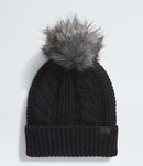 The North Face Oh Mega Fur Pom Beanie | Cozy Chunky Knit Hat with Faux Fur Pom