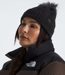 The North Face Oh Mega Fur Pom Beanie | Cozy Chunky Knit Hat with Faux Fur Pom